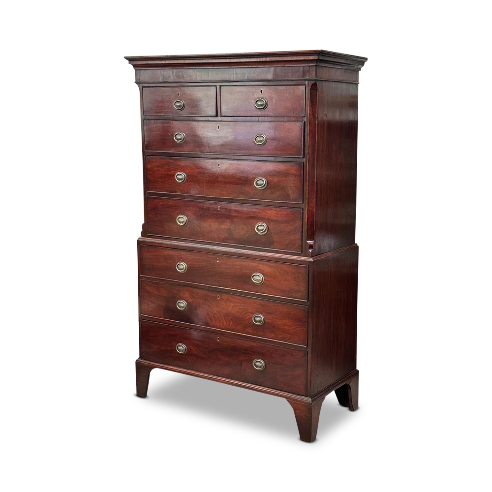 Georgian mahogany chest on chest c.1830