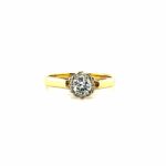 18ct yellow gold solitaire diamond ring c.1960