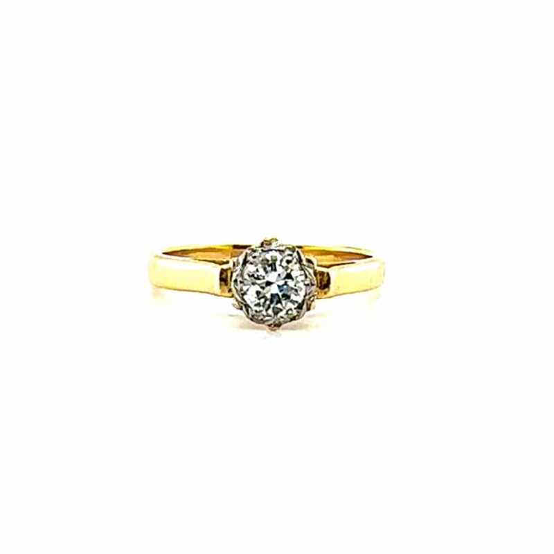 18ct yellow gold solitaire diamond ring c.1960