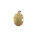 9ct gold engraved locket