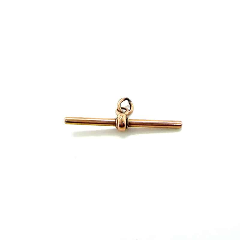 Antique 9ct rose gold tbar fob c.1890