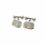 Antique sterling silver engraved cufflinks c.1900