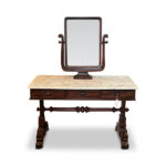 English William IV mahogany dressing table with carrara marble top c.1840 detail