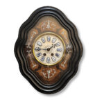 French oeil de boeuf wall clock with mop inlays c.1880