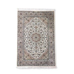 Superb finely knotted silk hand made Persian Kashan carpet