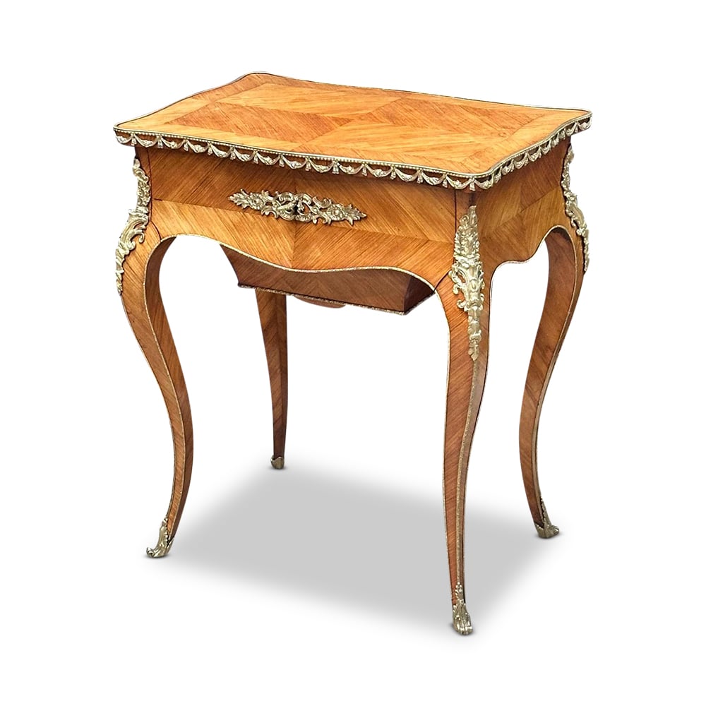 Louis XV style kingwood jewellery table with gilt bronze mounts c.1870 by Tahan Paris