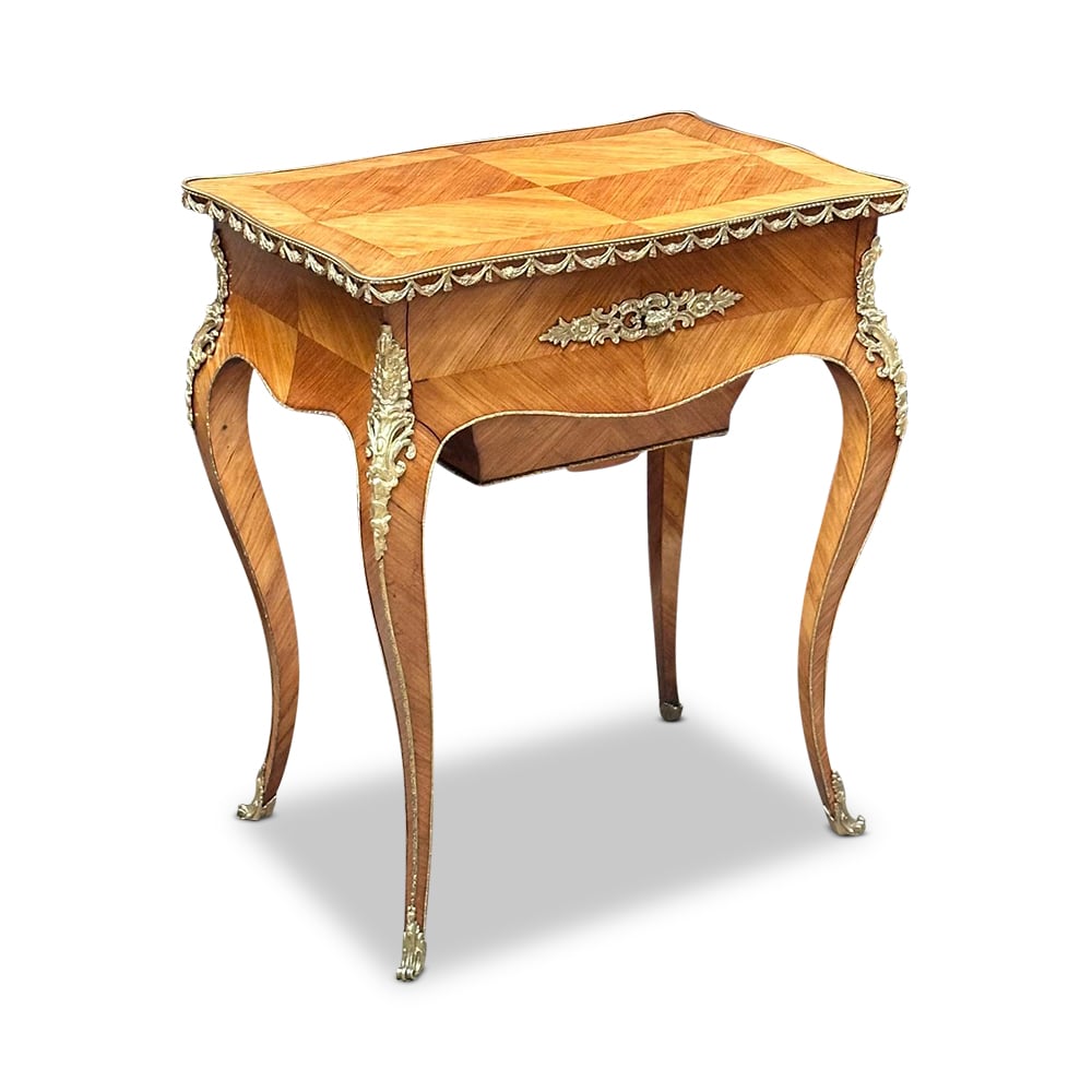 Louis XV style kingwood jewellery table with gilt bronze mounts c.1870 by Tahan Paris