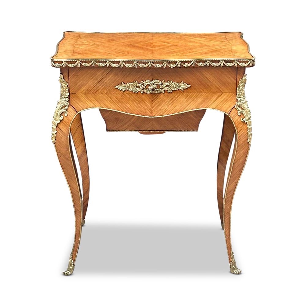Louis XV style kingwood jewellery table with gilt bronze mounts c.1870 by Tahan Paris