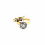 18ct yellow and white gold brilliant cut diamond ring set c.1940