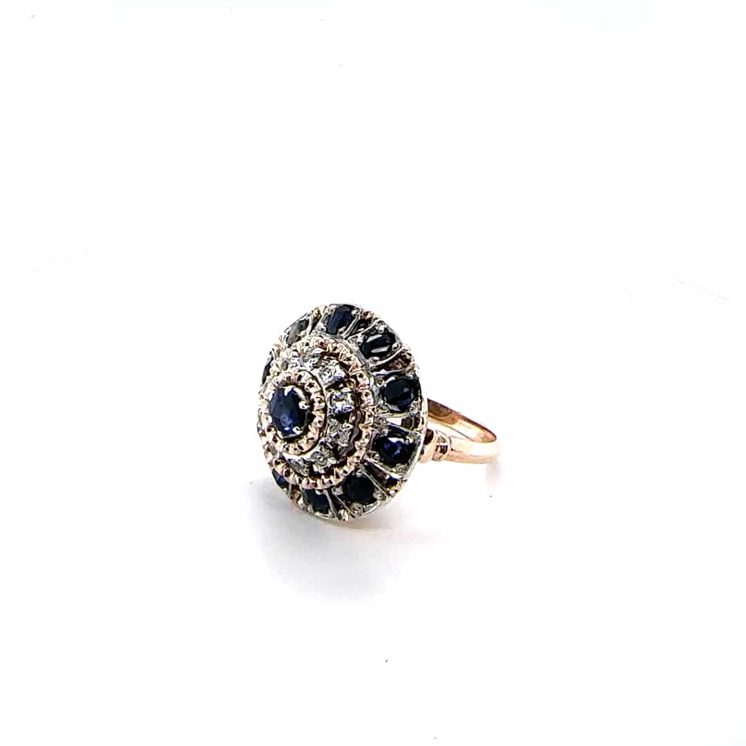 White and blue sapphire cocktail ring_1