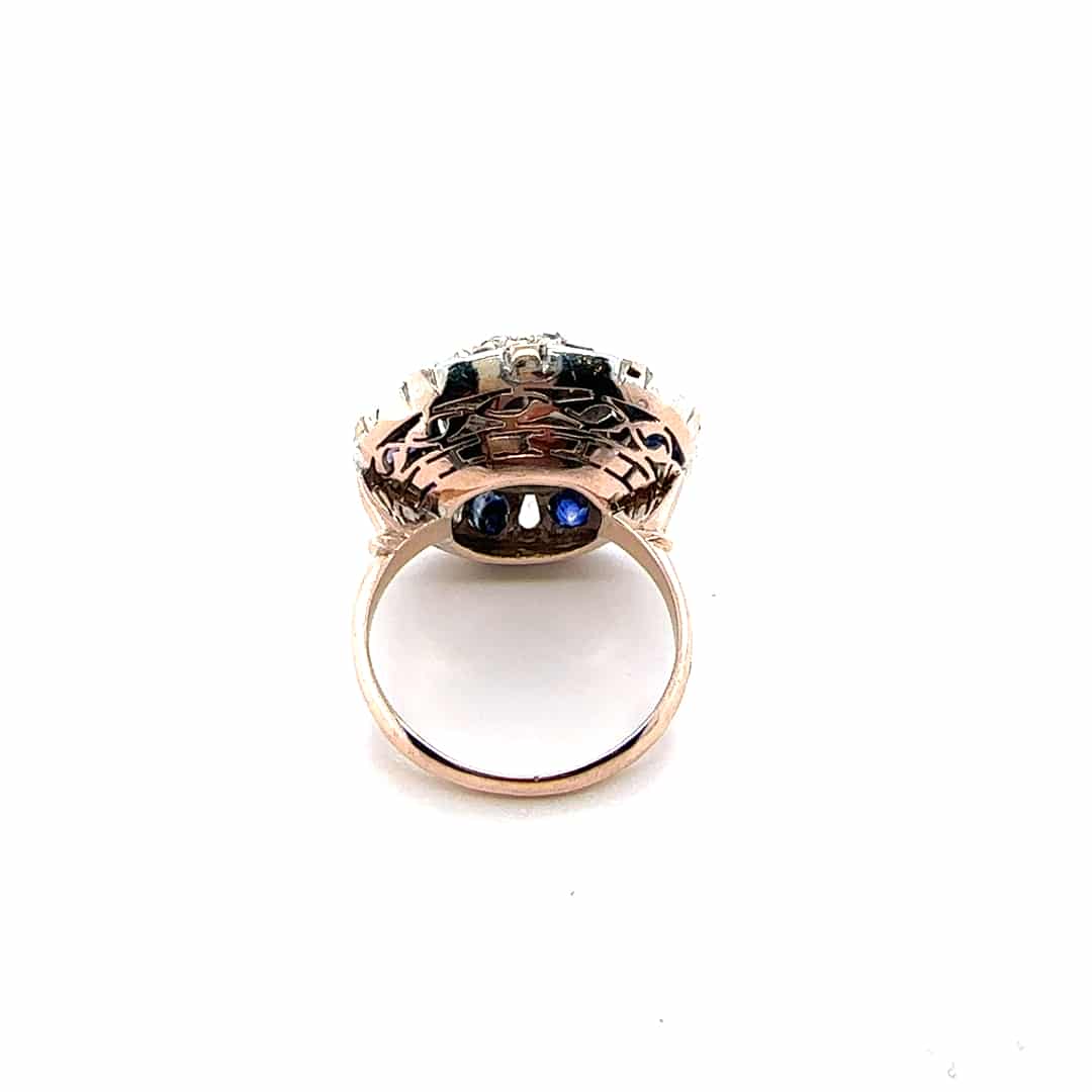 White and blue sapphire cocktail ring_1