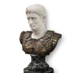 Late 20th century marble and bronze bust of Ceaser
