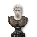 Late 20th century marble and bronze bust of Ceaser