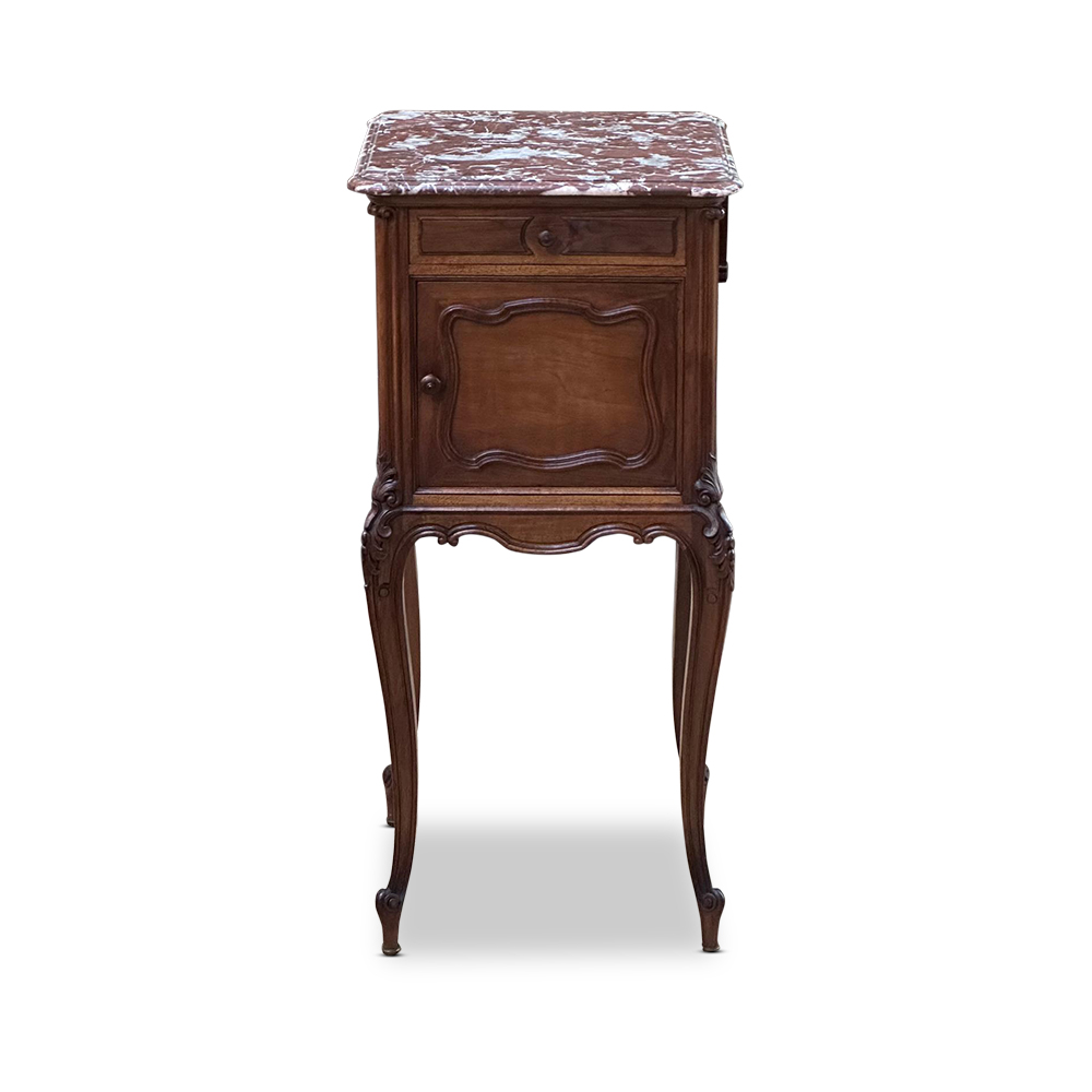 19th century French Louis XV style walnut bedside cupboard c.1880