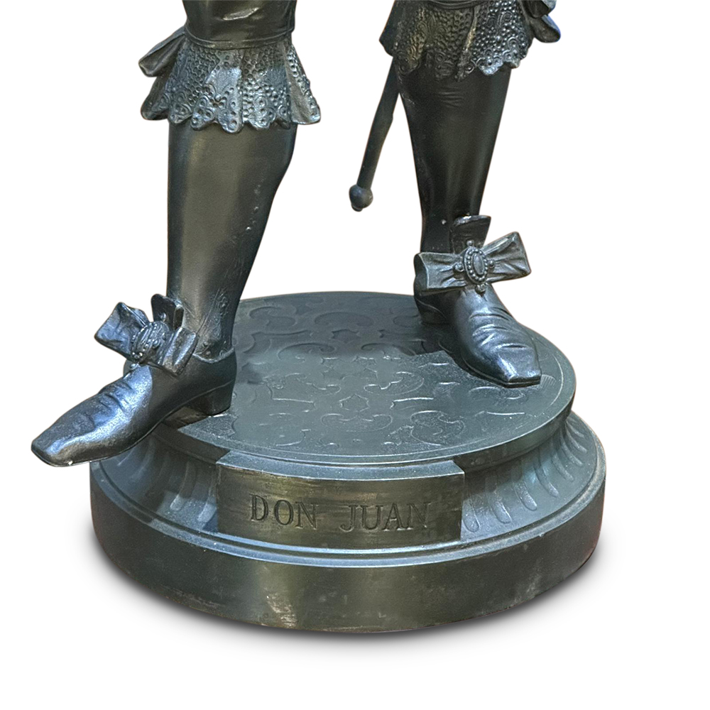 19th century bronzed cavalier figure of Don Juan c.1880