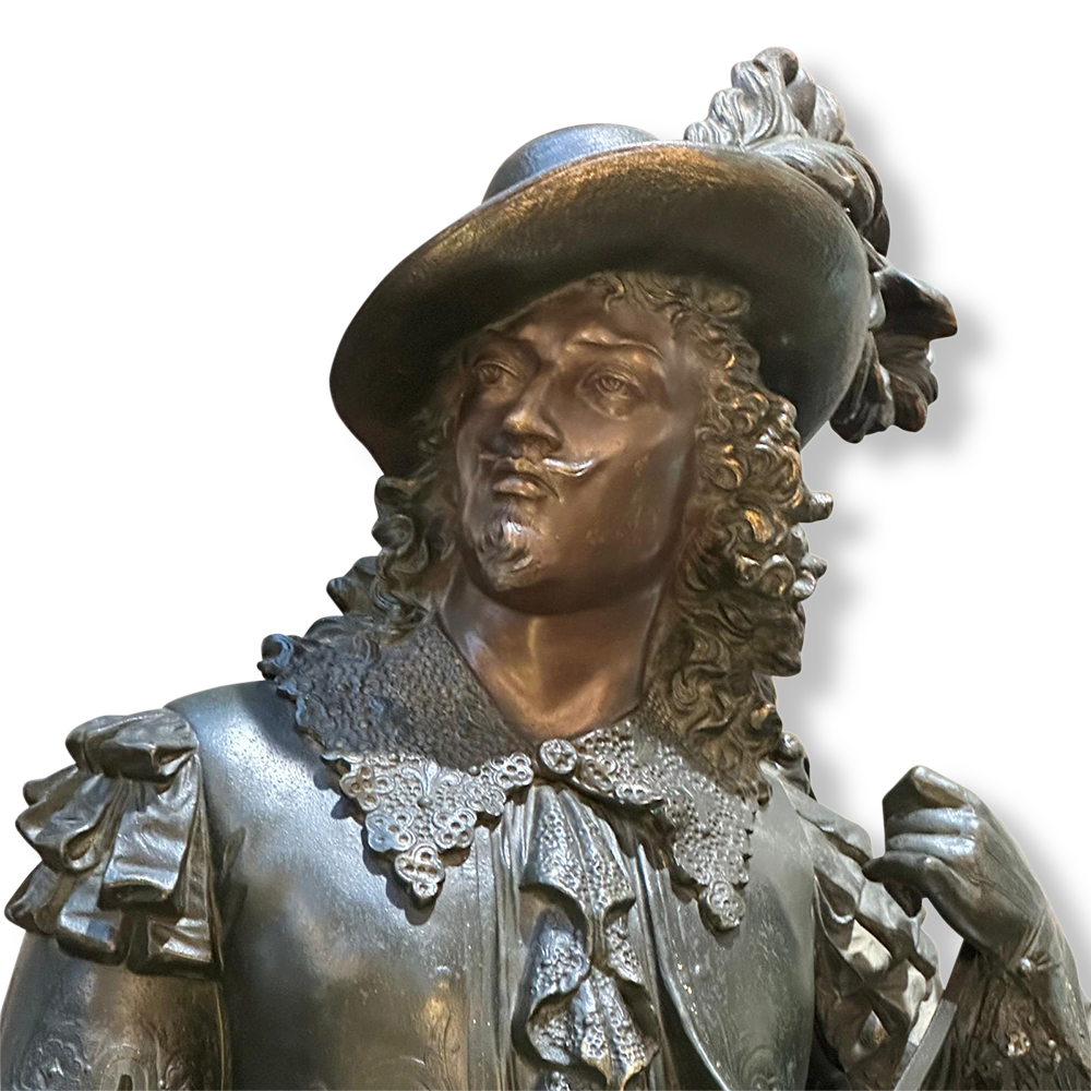 19th century bronzed cavalier figure of Don Juan c.1880