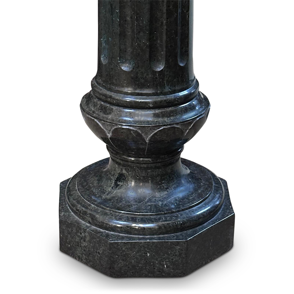 19th century turned green marble pedestal c.1870