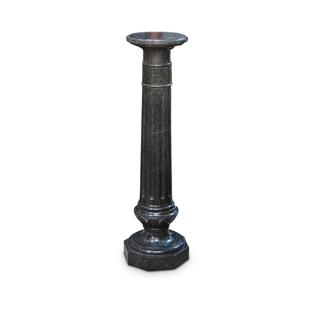 19th century turned green marble pedestal c.1870