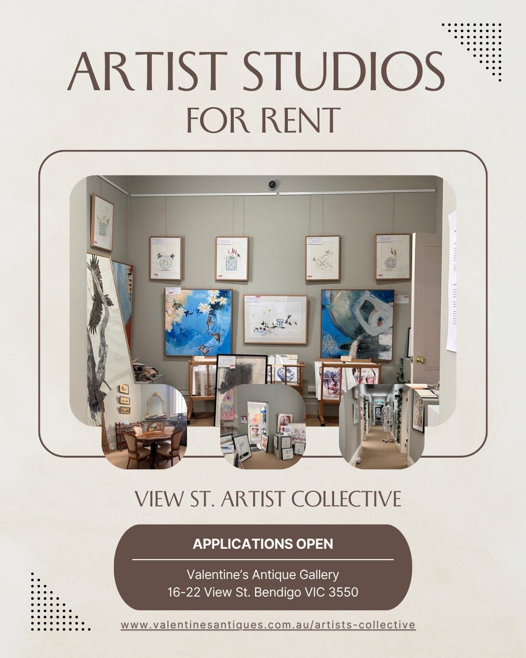 View St Artist Collective studio available for rent