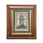 Birds eye maple framed embroidery c.1840