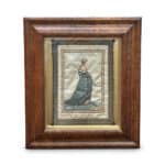 Birds eye maple framed embroidery c.1840