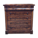 English mahogany 5 drawer chest with turned columns c.1870