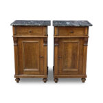 English oak bedside cabinets with marble tops c.1890