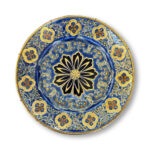 Impressive Hungarian Zsolnay blue and gilt plate c.1870