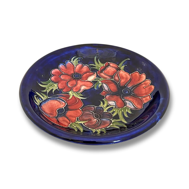 Moorcroft anemone pattern cobalt plate
