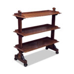 Superb quality Victorian mahogany 3 tier dumb waiter with acanthus leaf carvings c.1870