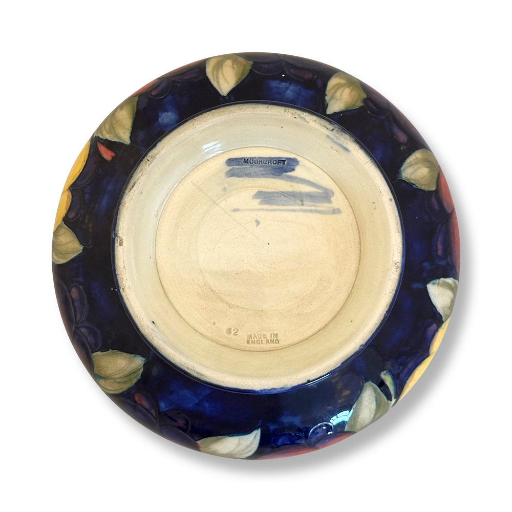 William Moorcroft bowl AF in Wisteria Plum pattern c.1940