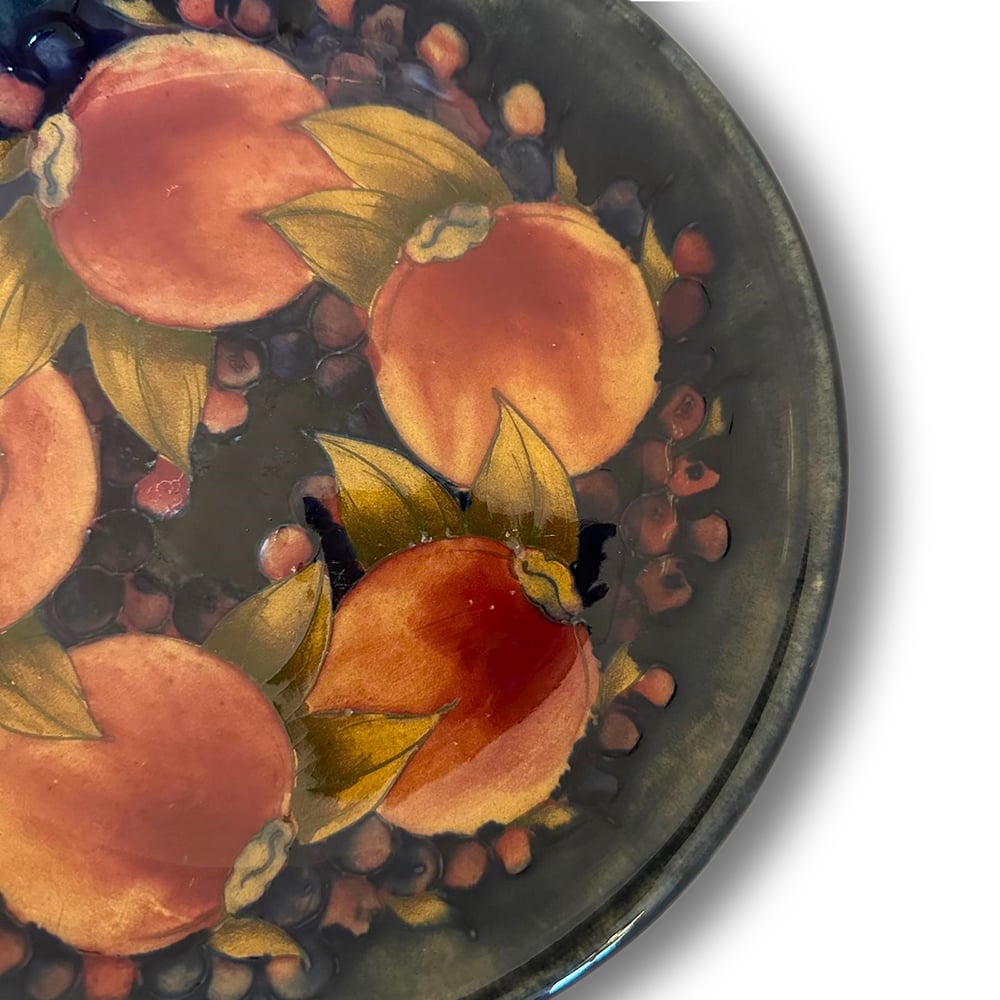 William Moorcroft pomegranate pattern round shallow bowl c.1930