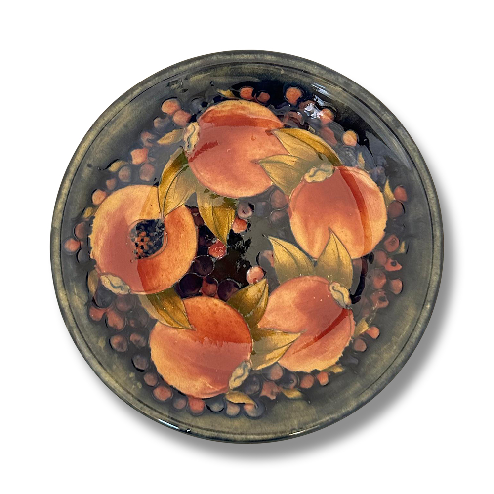 William Moorcroft pomegranate pattern round shallow bowl c.1930