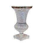 Beautiful cut crystal vase with silver rim c.1955
