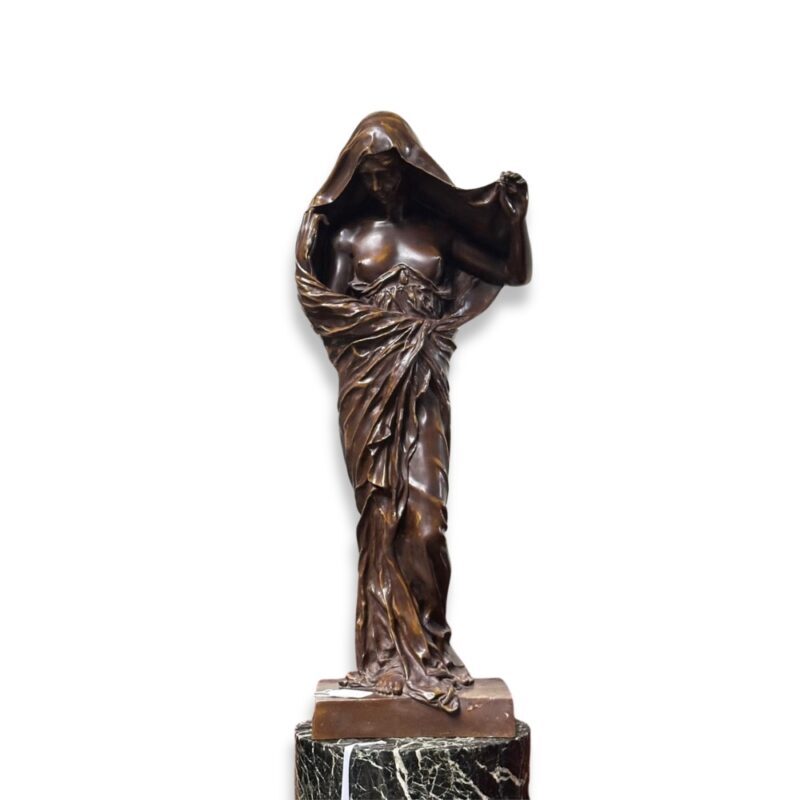Grand bronze figure by Louis Barrias Nature Revelaing Herself to Science c.1900
