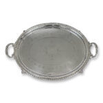 English oval silver plated serving tray