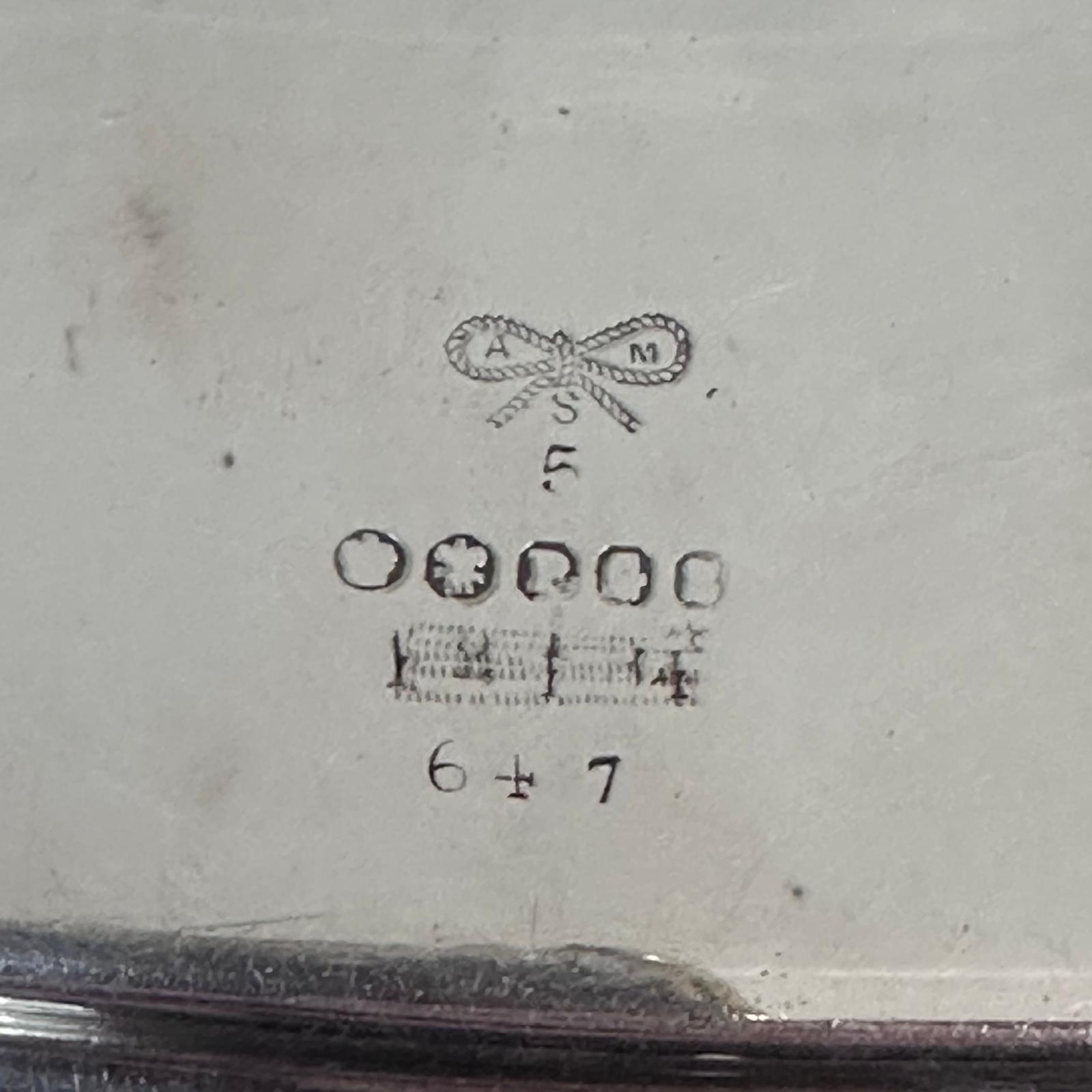 English oval silver plated serving tray mark