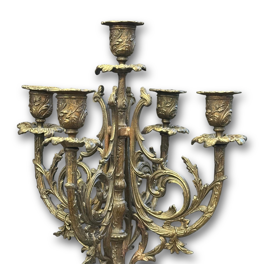 French spelter and marble clock garniture set Nebuleuse by Bruchon c.1890
