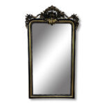Late 19th century Louis XV style tall narrow aged gilt overmantle mirror c.1890