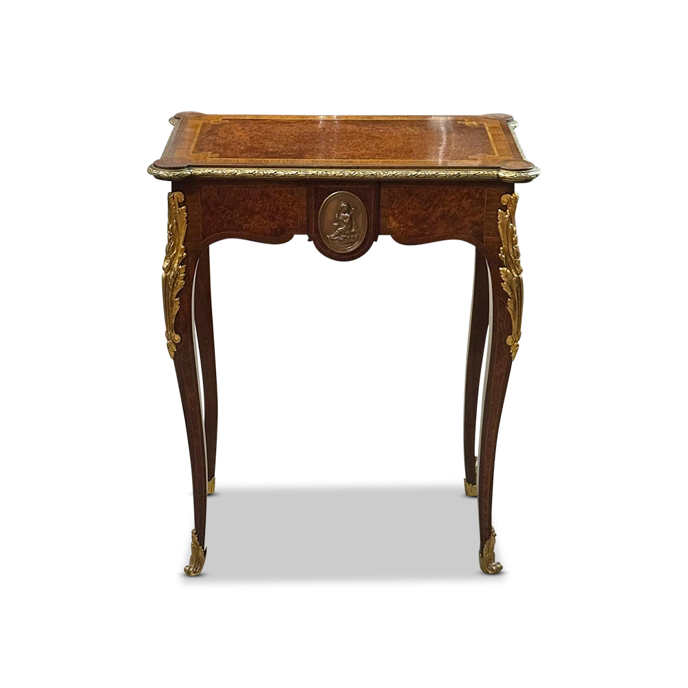Louis XV style fitted jewellery table with ormolu mounts and fine inlays c.1870