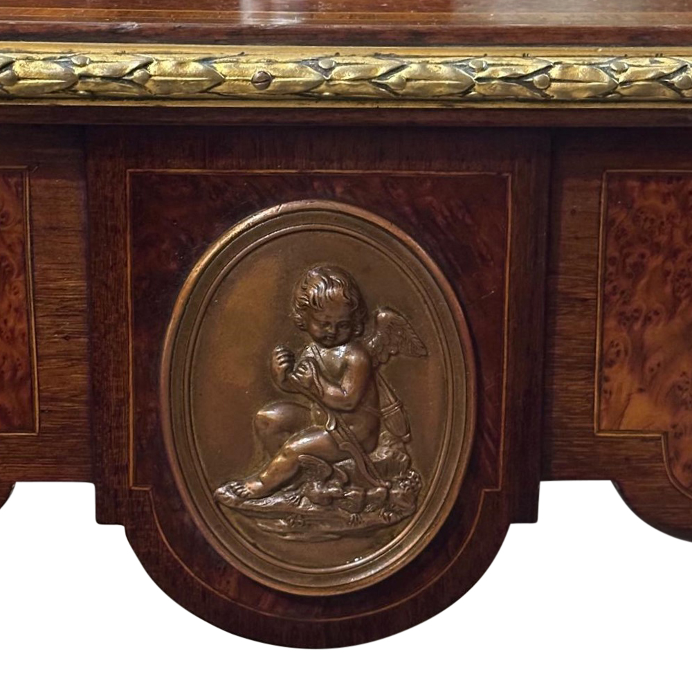 Louis XV style fitted jewellery table with ormolu mounts and fine inlays c.1870