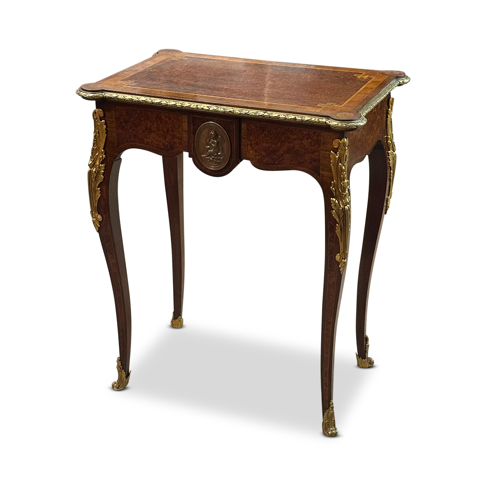 Louis XV style fitted jewellery table with ormolu mounts and fine inlays c.1870