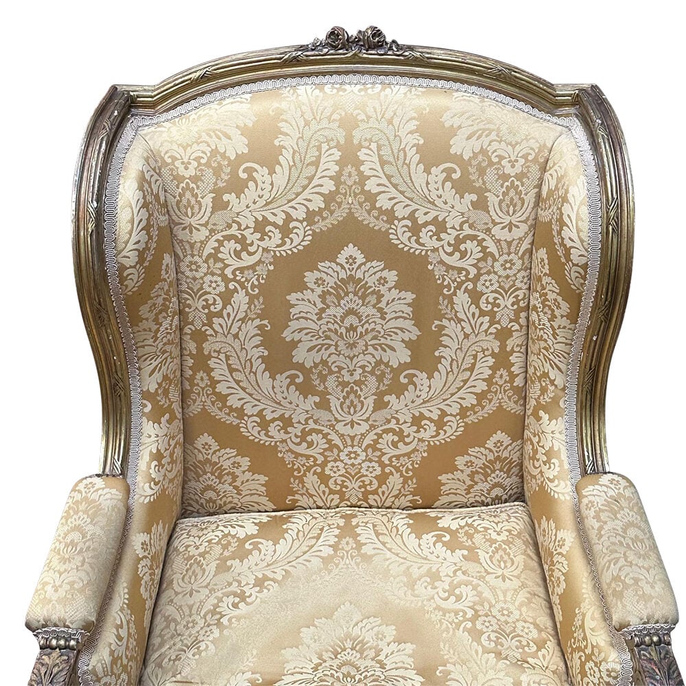 Pair French gilt ladies and gents armchairs c.1890