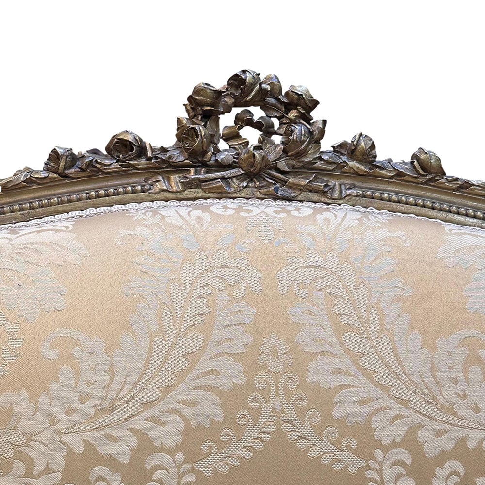 Pair French gilt ladies and gents armchairs c.1890