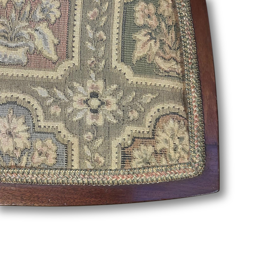 Pr Sheraton style chairs with fine string inlays and beautifully carved backs c.1900
