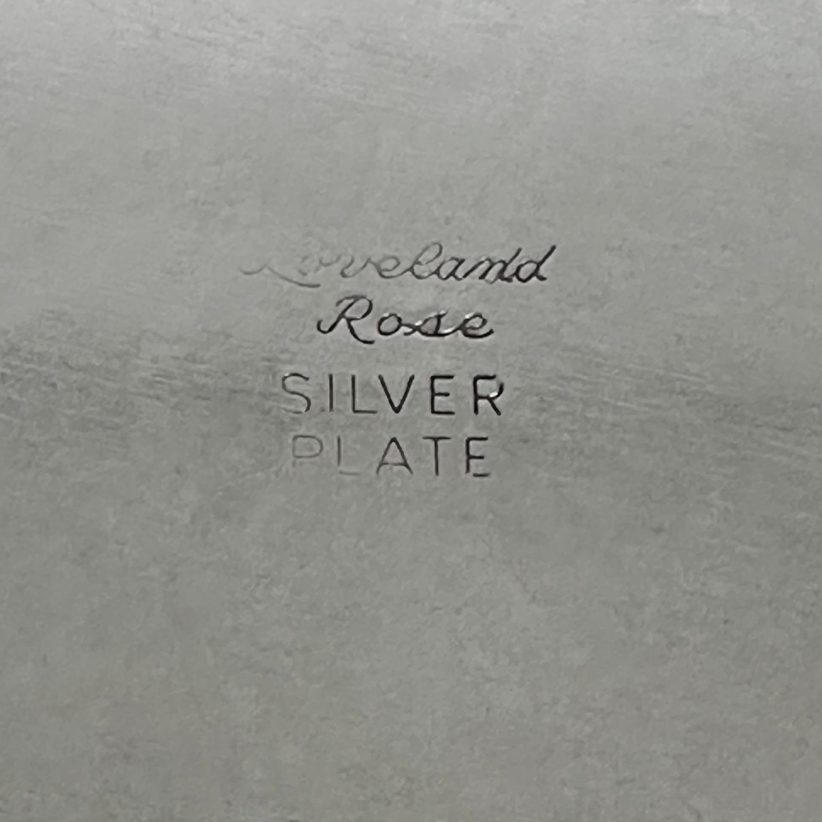 Victorian Loveland Rose silver plate serving tray on 4 feet and twin handles c.1900 Sheffield mark