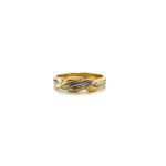 18ct gold two tone dress ring in woven design