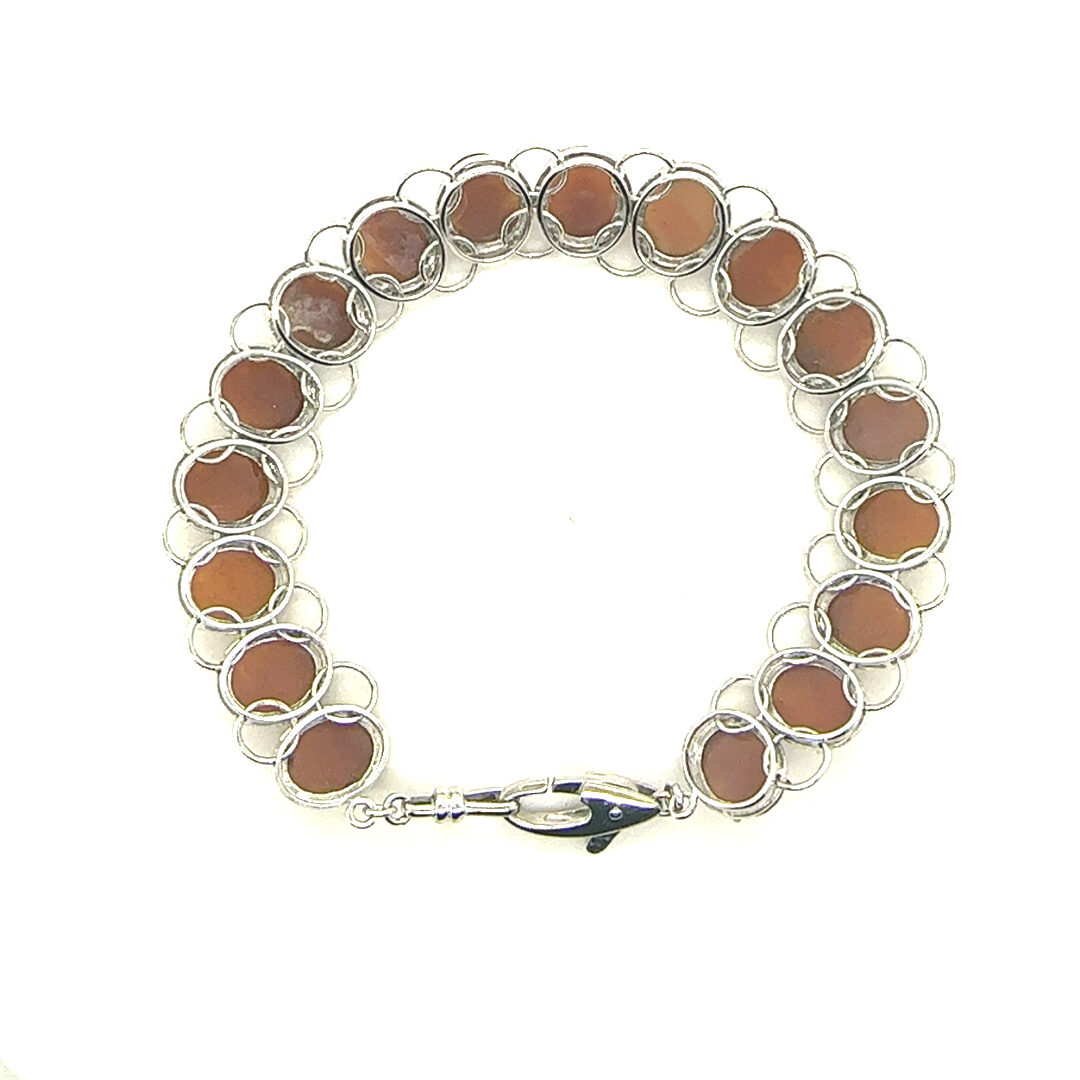 18ct white gold and platinum cameo bracelet