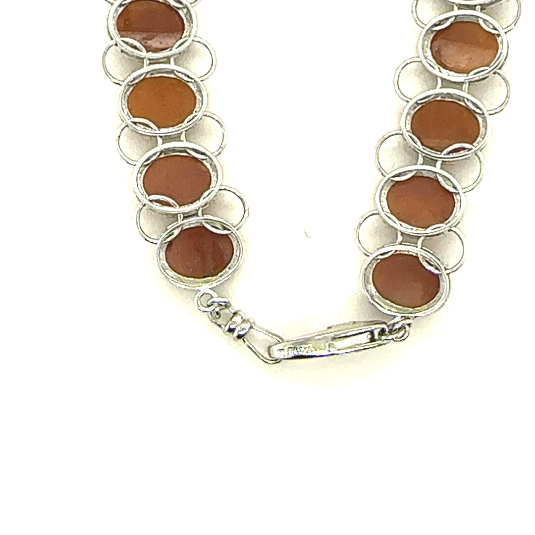 18ct white gold and platinum cameo bracelet