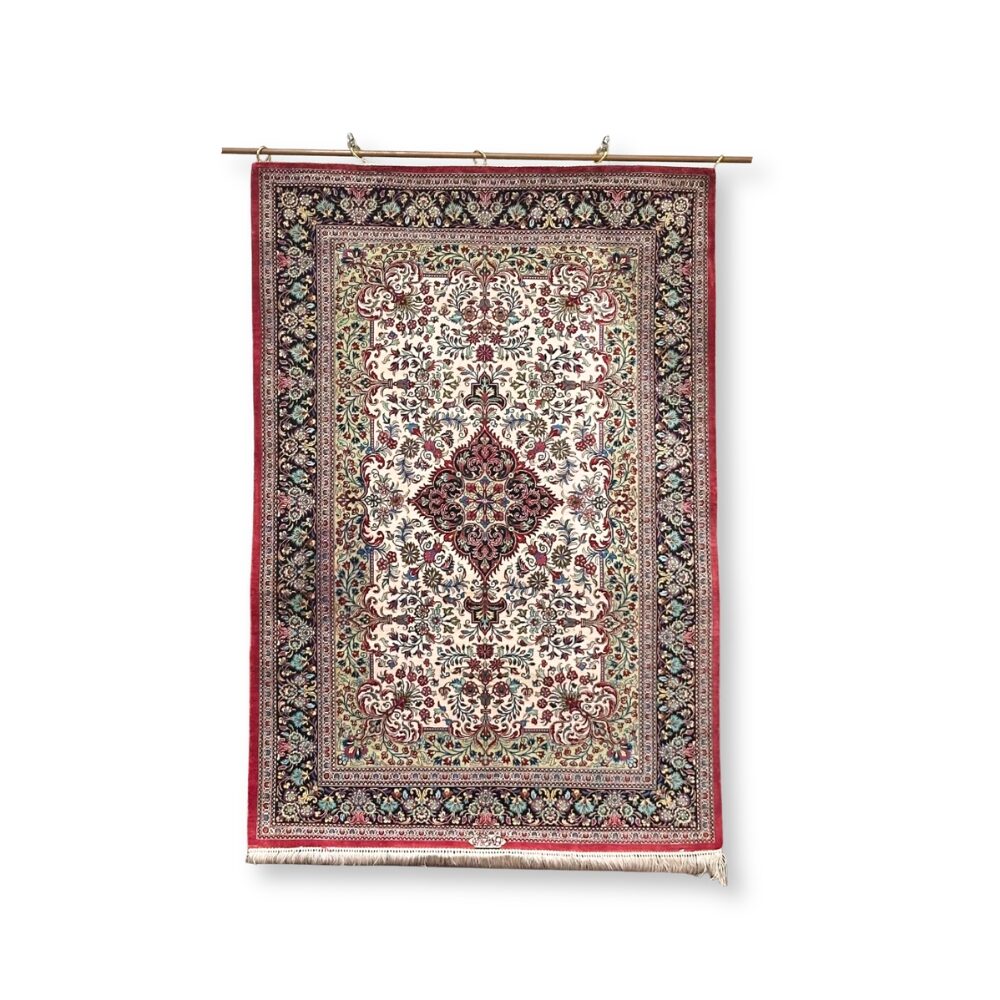 Silk Persian Carpet wall hung 103 x 151cm